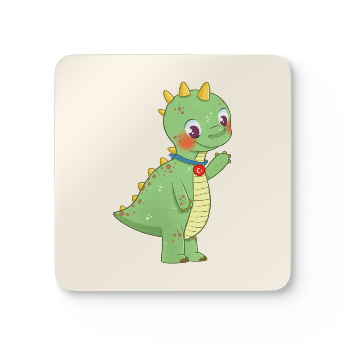 Dino Dinosaur Cork-Back Coaster Set, 4 Pieces, Roots & Talks - product photo 1