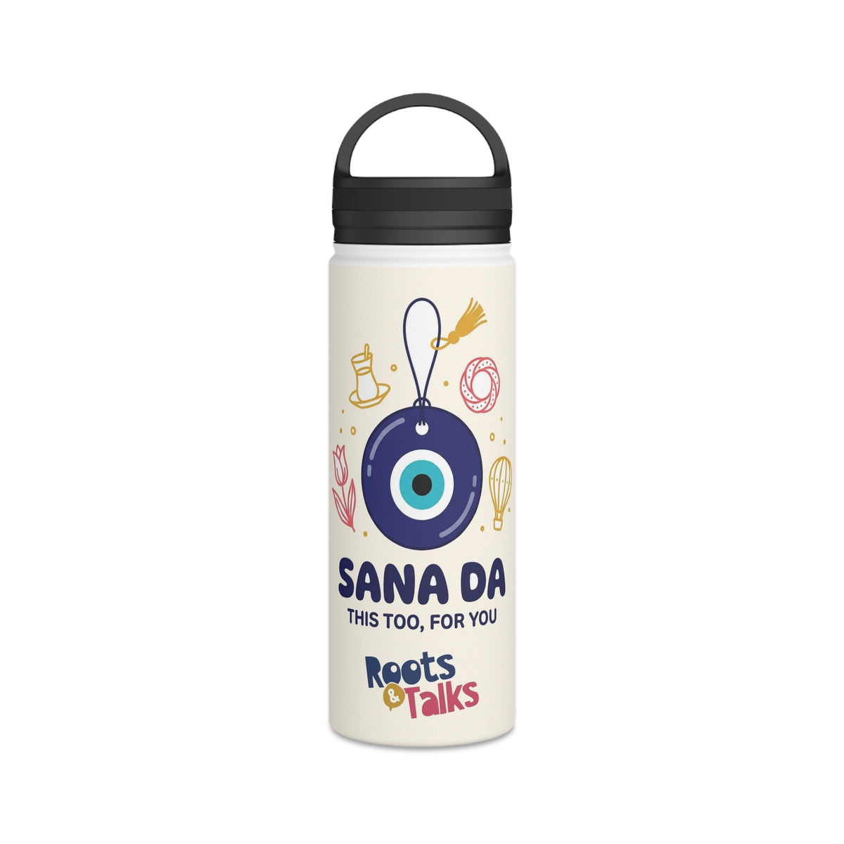 Sana Da Stainless Steel Water Bottle, 18 oz, Roots & Talks - product photo 1