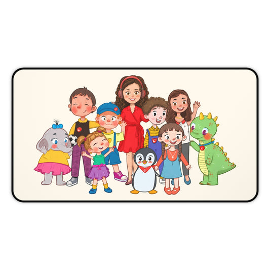 All the Characters Together Neoprene Desk Mat, 12 × 22 in, Roots & Talks - product photo 1