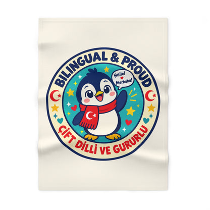 Bilingual & Proud Soft Fleece Baby Blanket, Roots & Talks - product photo 1