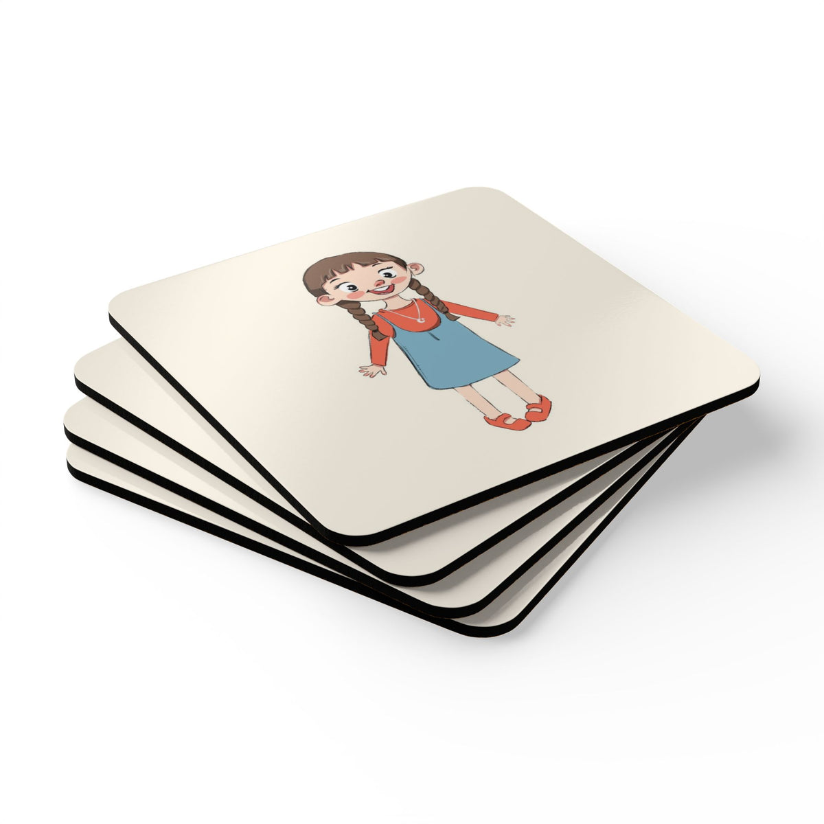Eylül Character Cork-Back Coaster Set, 4 Pieces, Roots & Talks - product photo 3