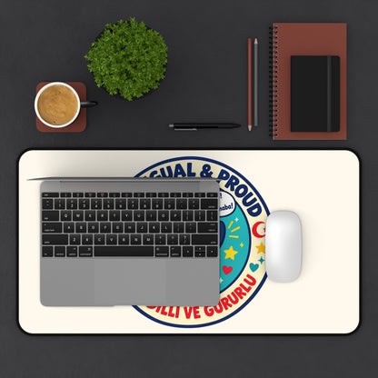 Bilingual & Proud Neoprene Desk Mat, 12 × 22 in, Roots & Talks - product photo 3
