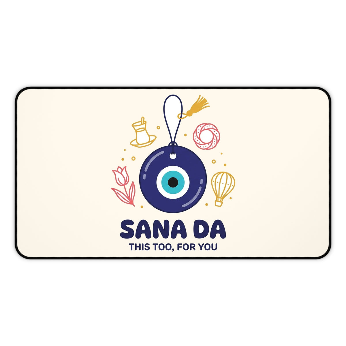 Sana Da Neoprene Desk Mat, 12 × 22 in, Roots & Talks - product photo 1
