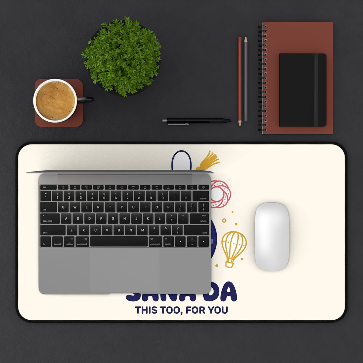 Sana Da Neoprene Desk Mat, 12 × 22 in, Roots & Talks - product photo 3