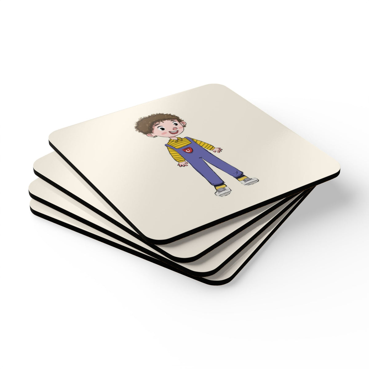 Ahmet Character Cork-Back Coaster Set, 4 Pieces, Roots & Talks - product photo 3