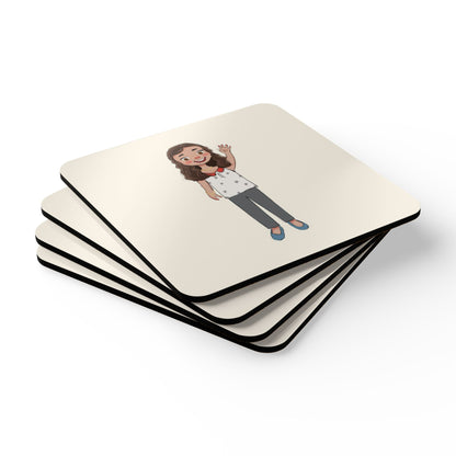 Defne Character Cork-Back Coaster Set, 4 Pieces, Roots & Talks - product photo 3
