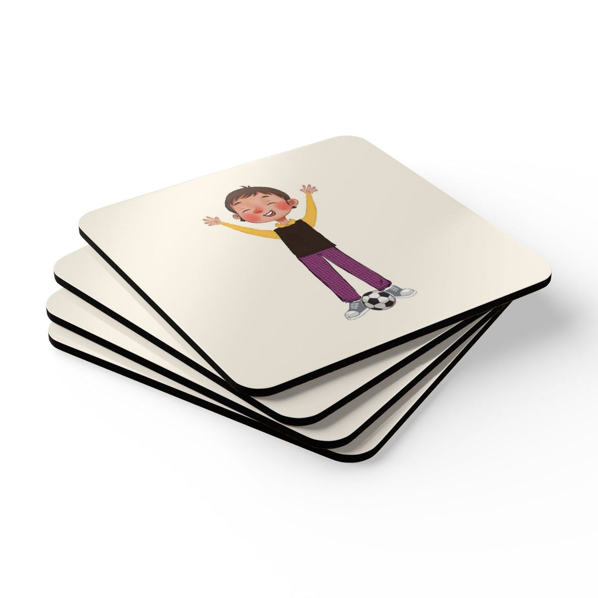 Gazi Character Cork-Back Coaster Set, 4 Pieces, Roots & Talks - product photo 3