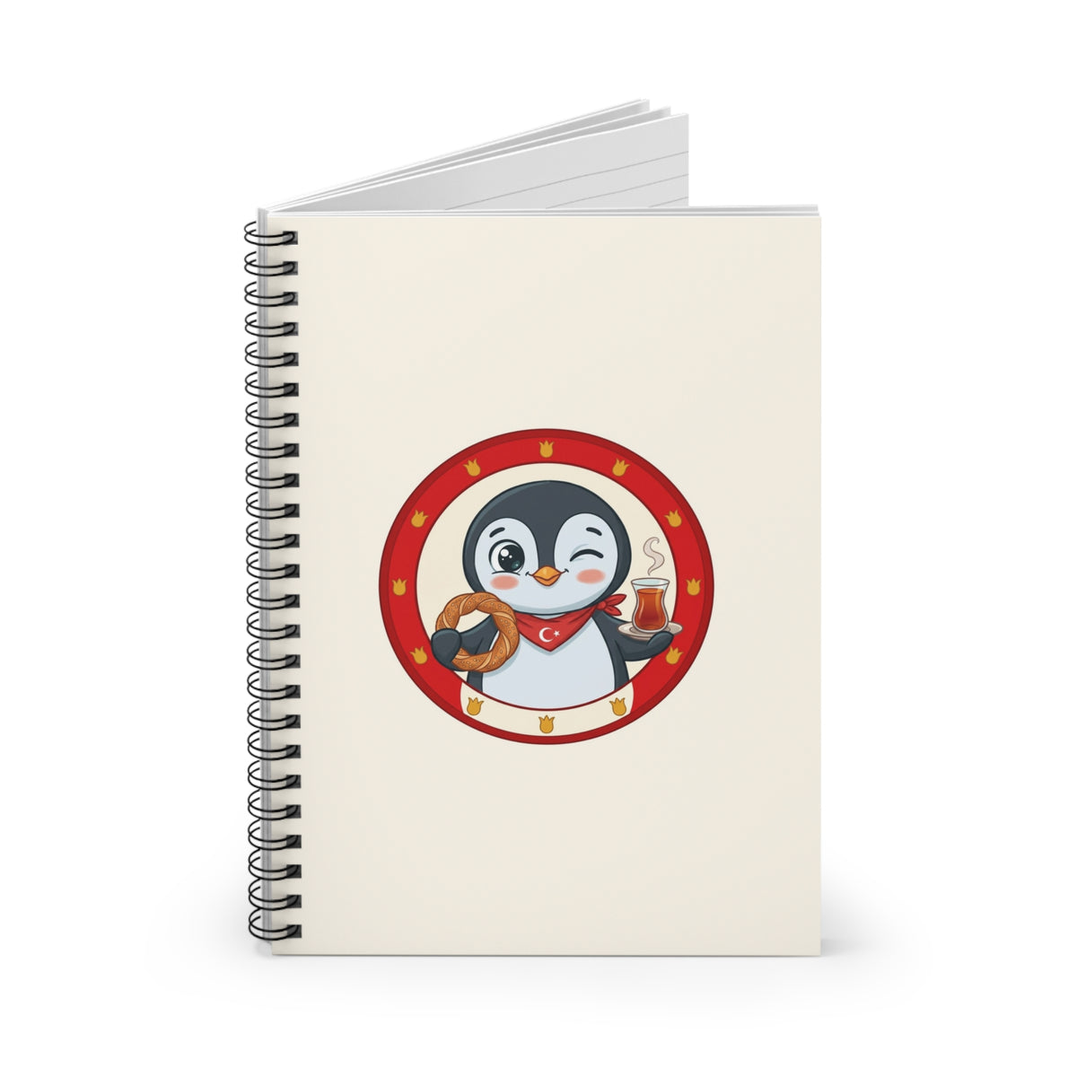 Simit and Tea Badge Spiral Notebook, Roots & Talks - product photo 2