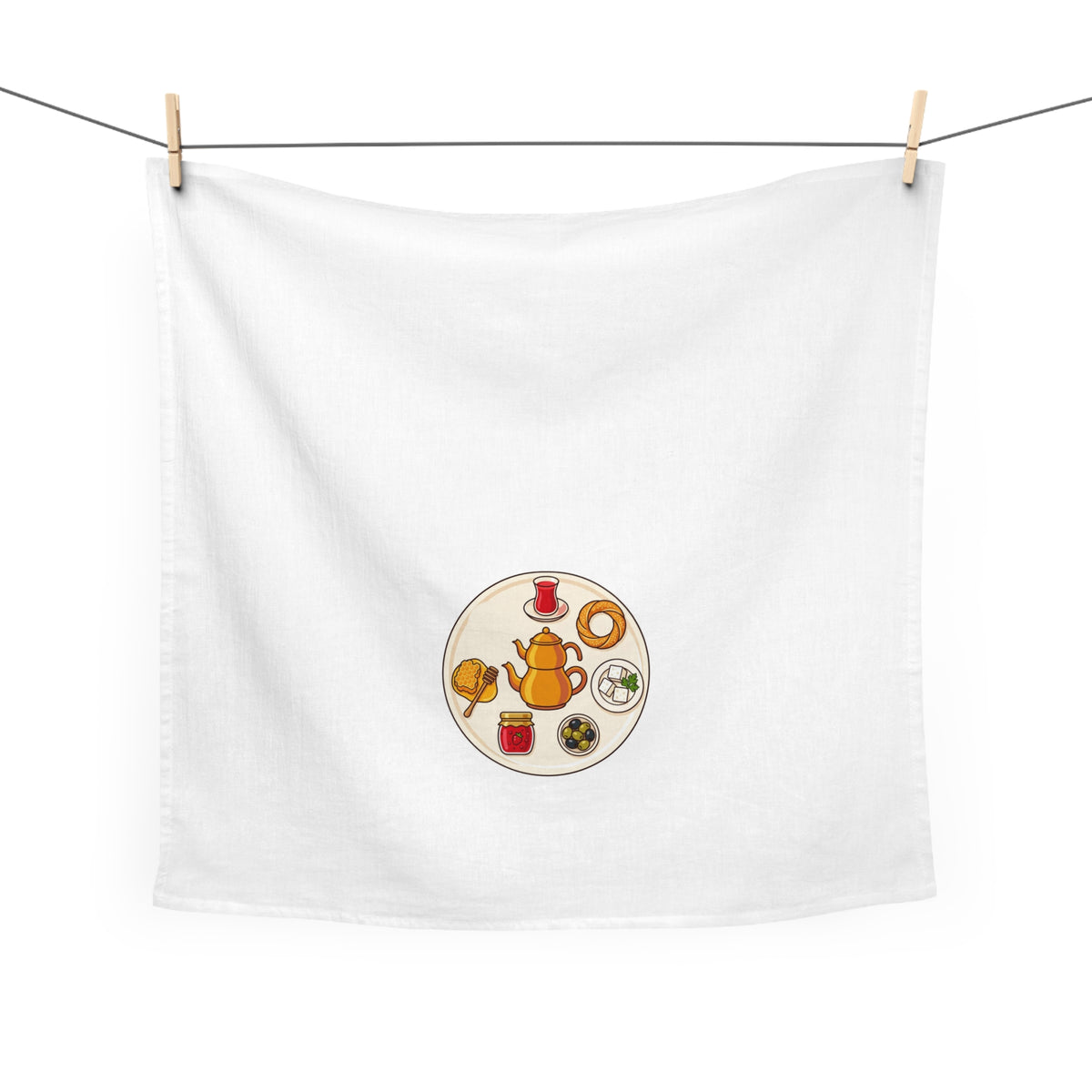 Turkish Breakfast Table Cotton Tea Towel, Roots & Talks - product photo 2