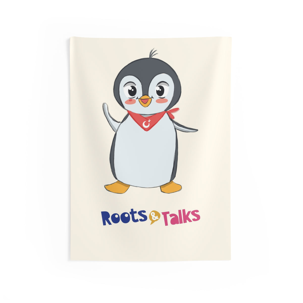 Pingucan Penguin Indoor Wall Tapestry, 26 × 36 in, Roots & Talks - product photo 1