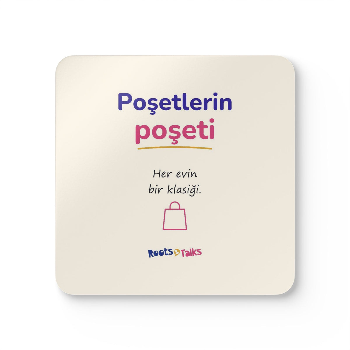 Poşetlerin Poşeti Cork-Back Coaster Set, 4 Pieces, Roots & Talks - product photo 1