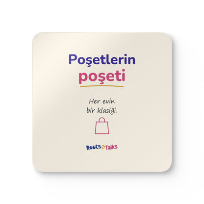 Poşetlerin Poşeti Cork-Back Coaster Set, 4 Pieces, Roots & Talks - product photo 1