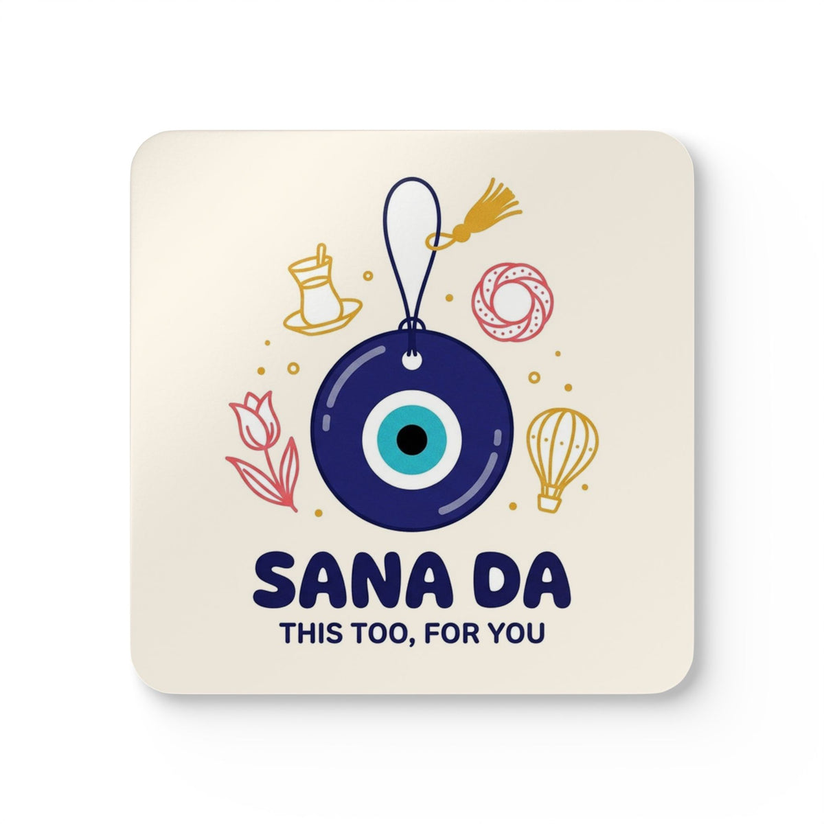Sana Da Cork-Back Coaster Set, 4 Pieces, Roots & Talks - product photo 1