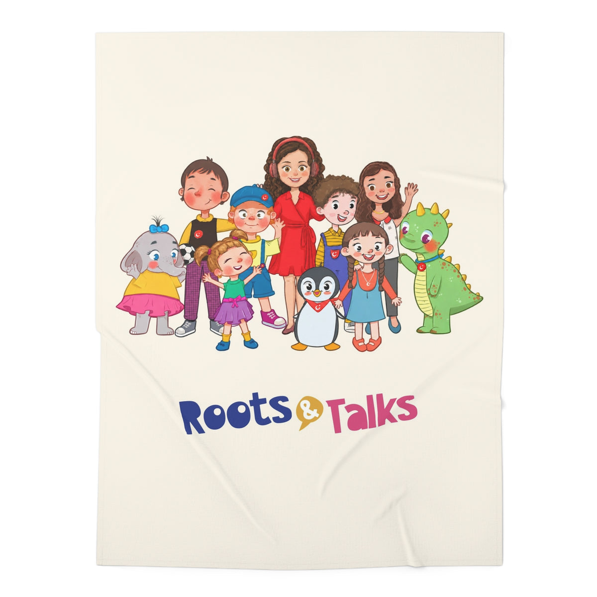All the Characters Together Baby Swaddle Blanket, Roots & Talks - product photo 1