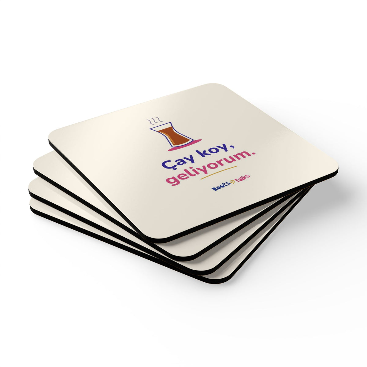 Çay Koy, Geliyorum Cork-Back Coaster Set, 4 Pieces, Roots & Talks - product photo 3