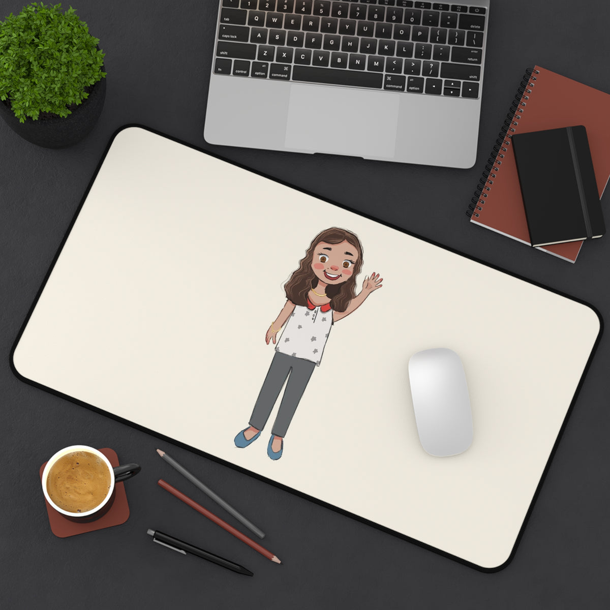 Defne Character Neoprene Desk Mat, 12 × 22 in, Roots & Talks - product photo 4