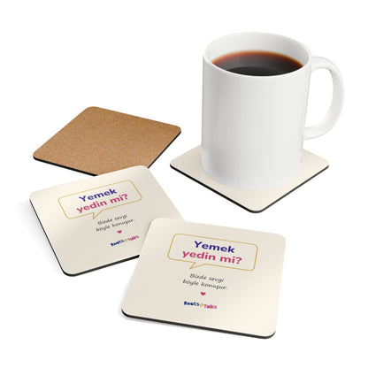 Yemek Yedin Mi? Cork-Back Coaster Set, 4 Pieces, Roots & Talks - product photo 4