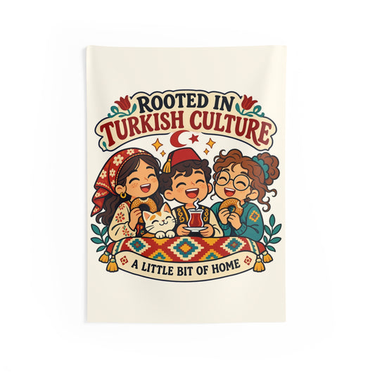 Rooted in Turkish Culture Indoor Wall Tapestry, 26 × 36 in, Roots & Talks - product photo 1