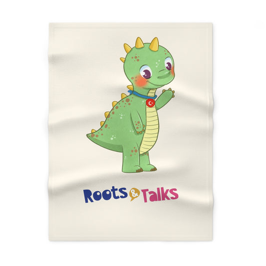 Dino Dinosaur Soft Fleece Baby Blanket, Roots & Talks - product photo 1