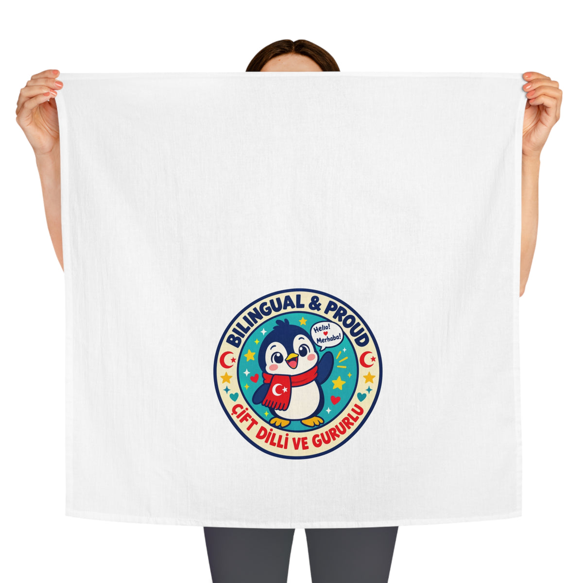 Bilingual & Proud Cotton Tea Towel, Roots & Talks - product photo 3