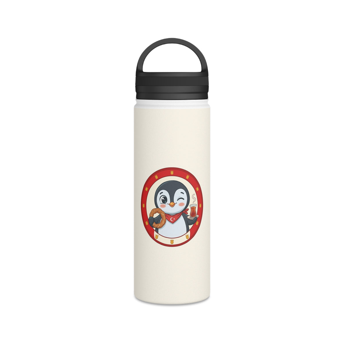 Simit and Tea Badge Stainless Steel Water Bottle, 18 oz, Roots & Talks - product photo 1