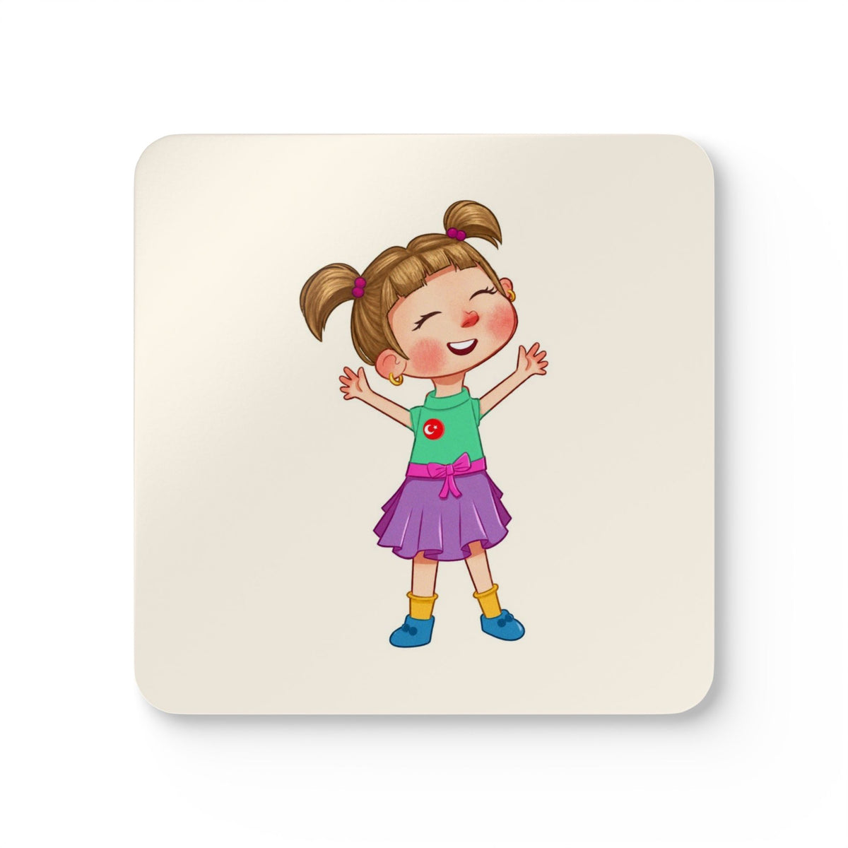 Ela Character Cork-Back Coaster Set, 4 Pieces, Roots & Talks - product photo 1