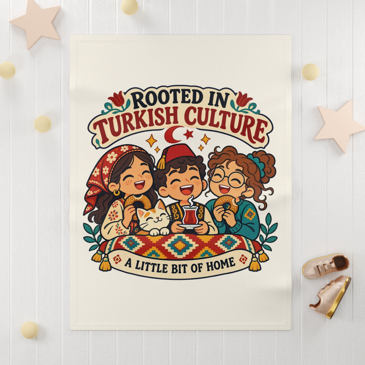 Türk Kültürüne Dayanan Yumuşak Polar Bebek Battaniyesi, Roots & Talks