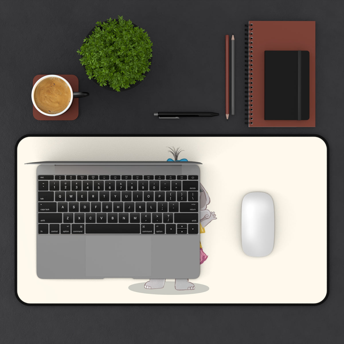Filiz Elephant Neoprene Desk Mat, 12 × 22 in, Roots & Talks - product photo 3