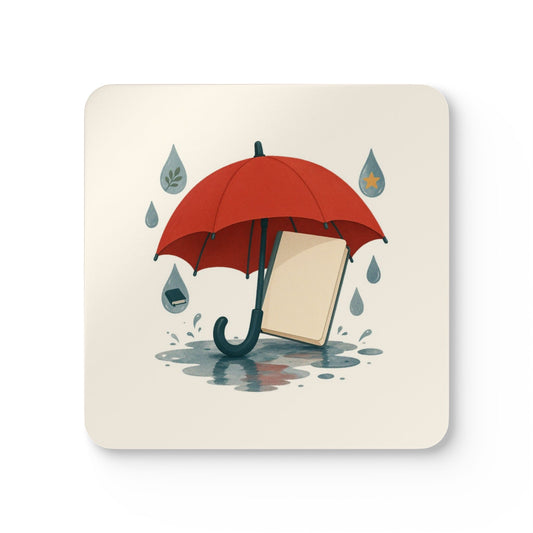 Word Umbrella Cork-Back Coaster Set, 4 Pieces, Roots & Talks - product photo 1