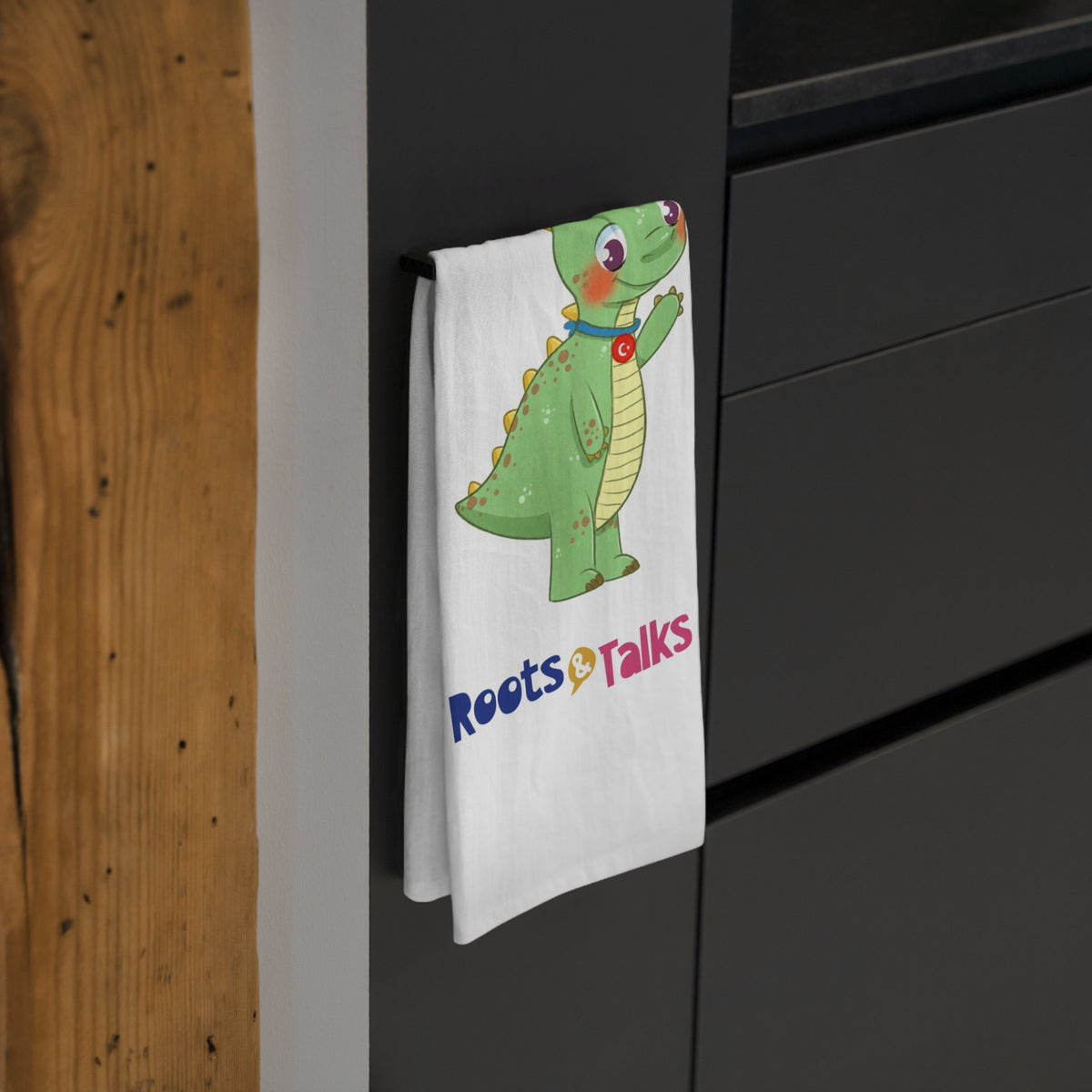 Dino Dinosaur Cotton Tea Towel, Roots & Talks - product photo 4