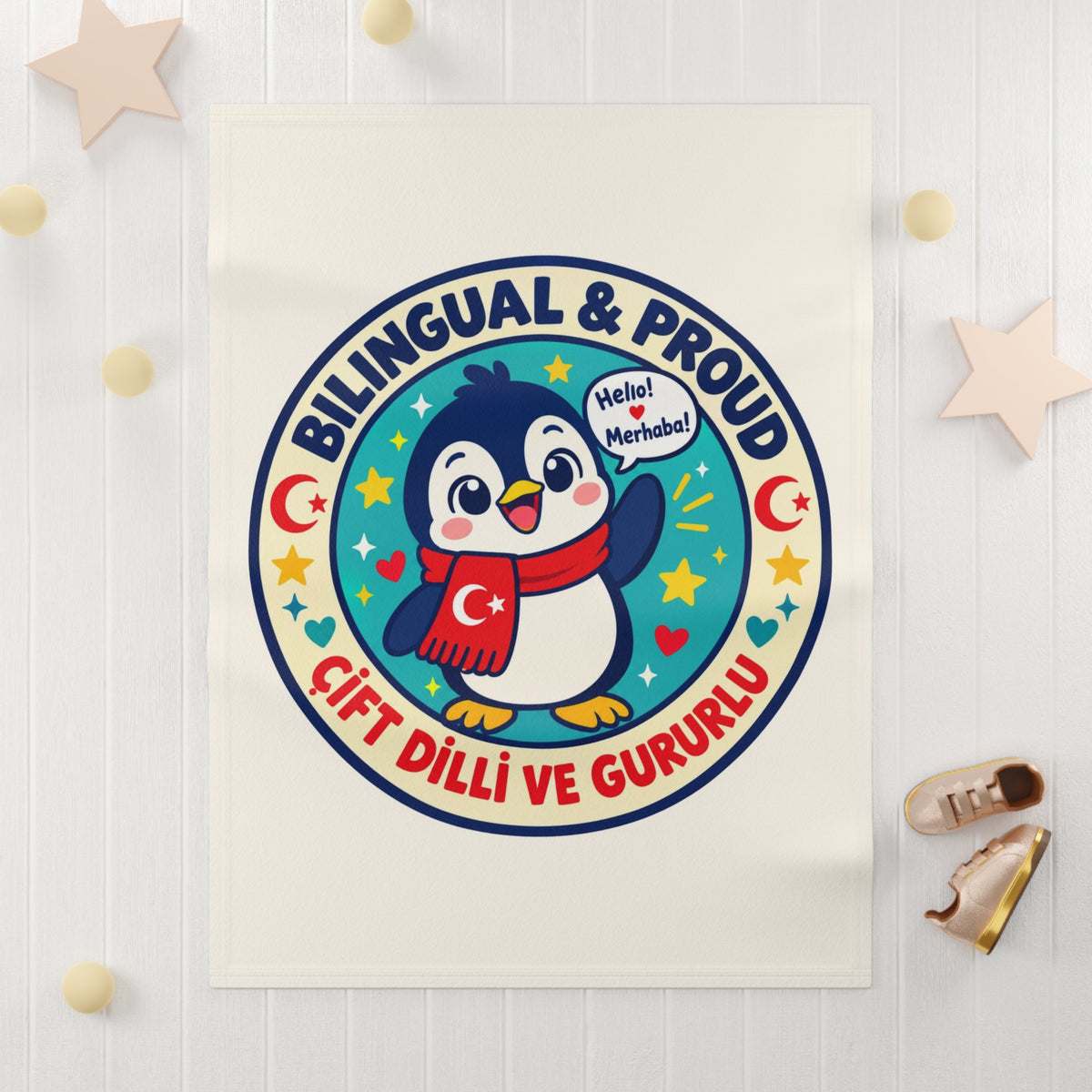 Bilingual & Proud Soft Fleece Baby Blanket, Roots & Talks - product photo 3