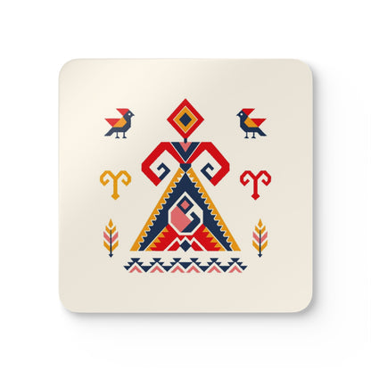 Elibelinde Cork-Back Coaster Set, 4 Pieces, Roots & Talks - product photo 1