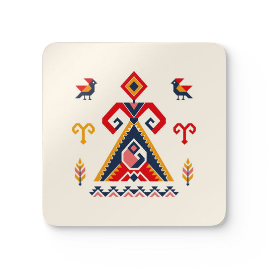Elibelinde Cork-Back Coaster Set, 4 Pieces, Roots & Talks - product photo 1
