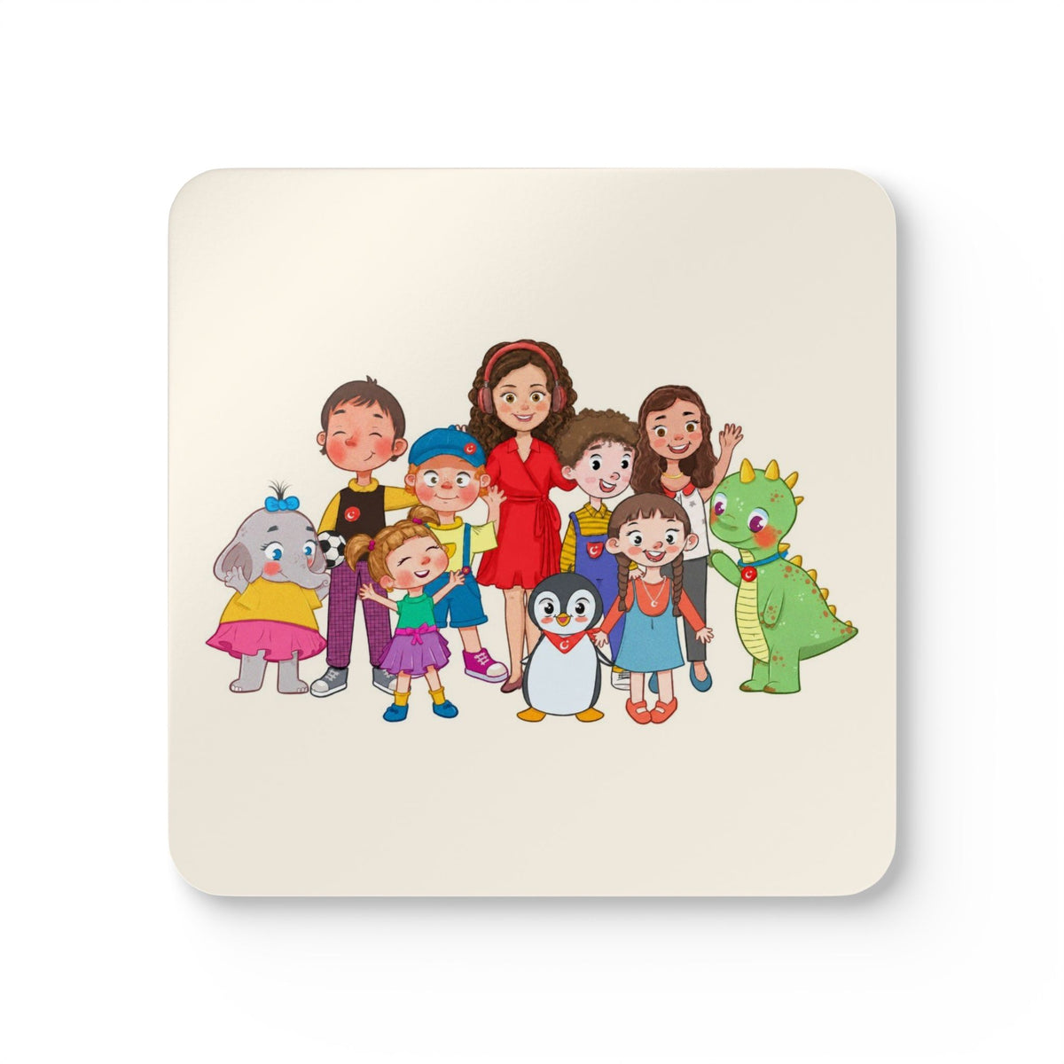 All the Characters Together Cork-Back Coaster Set, 4 Pieces, Roots & Talks - product photo 1