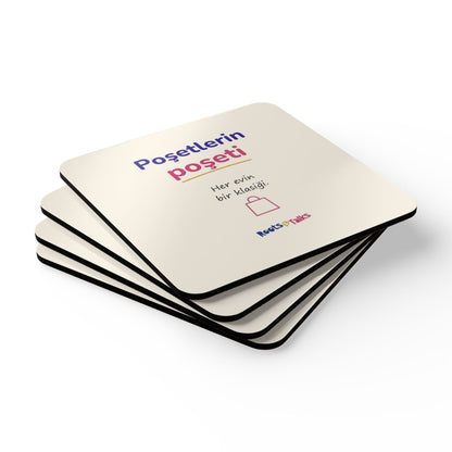 Poşetlerin Poşeti Cork-Back Coaster Set, 4 Pieces, Roots & Talks - product photo 3