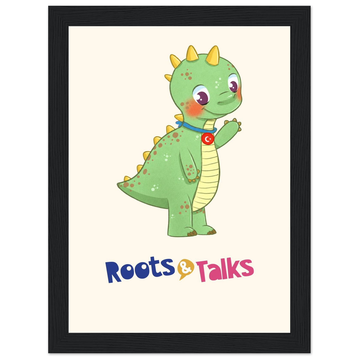 Dino Dinosaur Framed Portrait Poster, Roots & Talks - framed poster photo 1