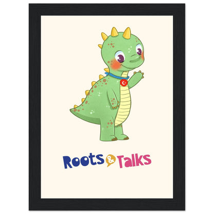 Dino Dinosaur Framed Portrait Poster, Roots & Talks - framed poster photo 1