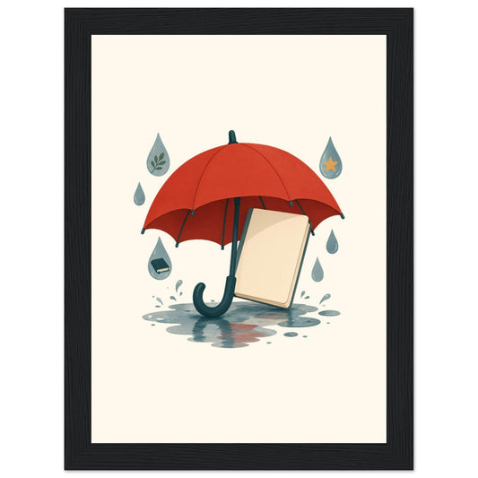 Word Umbrella Framed Portrait Poster, Roots & Talks - framed poster photo 1