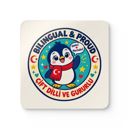 Bilingual & Proud Cork-Back Coaster Set, 4 Pieces, Roots & Talks - product photo 1