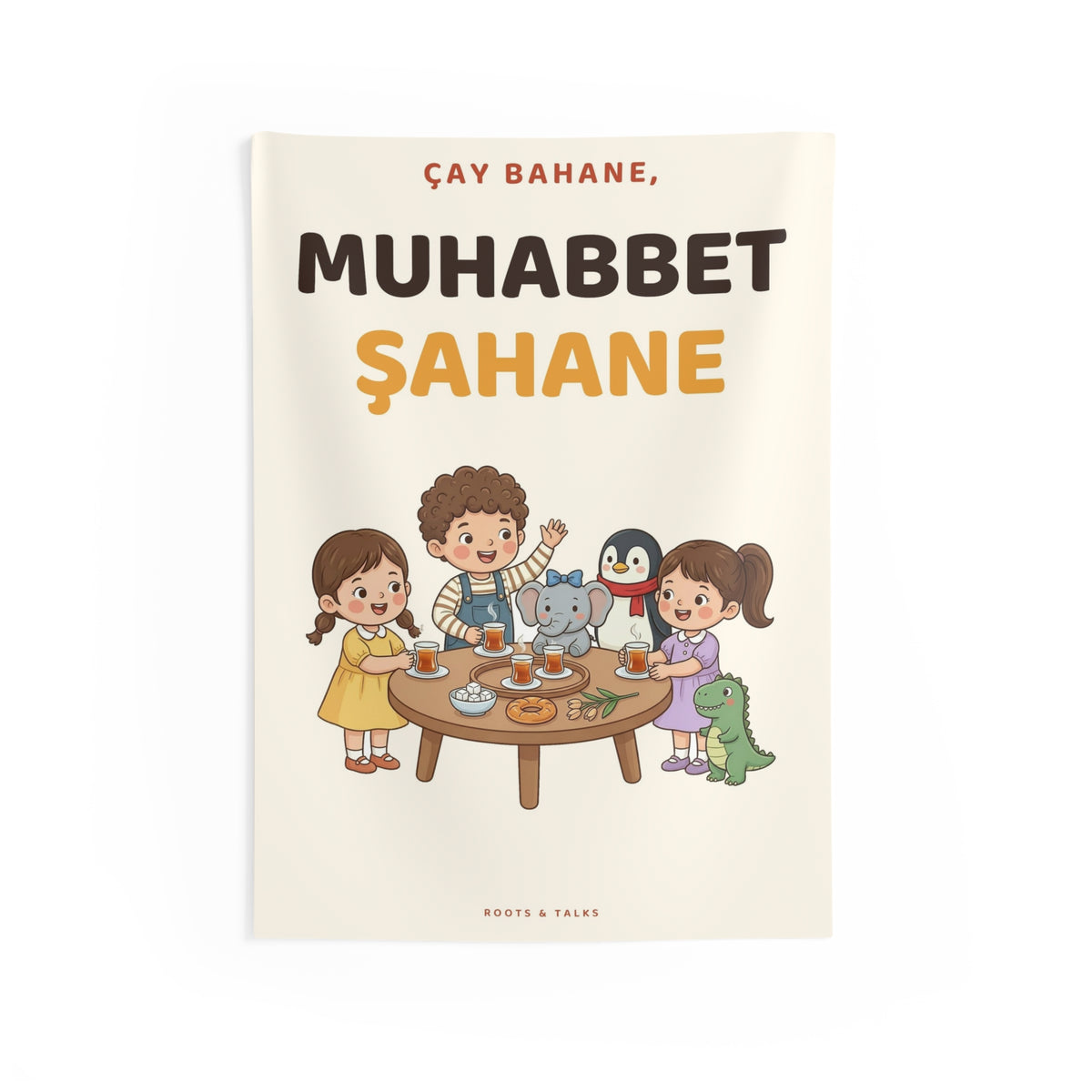 Çay Bahane, Muhabbet Şahane Indoor Wall Tapestry, 26 × 36 in, Roots & Talks - product photo 1