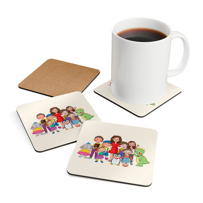 All the Characters Together Cork-Back Coaster Set, 4 Pieces, Roots & Talks - product photo 4
