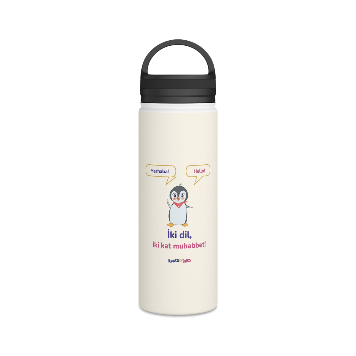 İki Dil, İki Kat Muhabbet Stainless Steel Water Bottle, 18 oz, Roots & Talks - product photo 1
