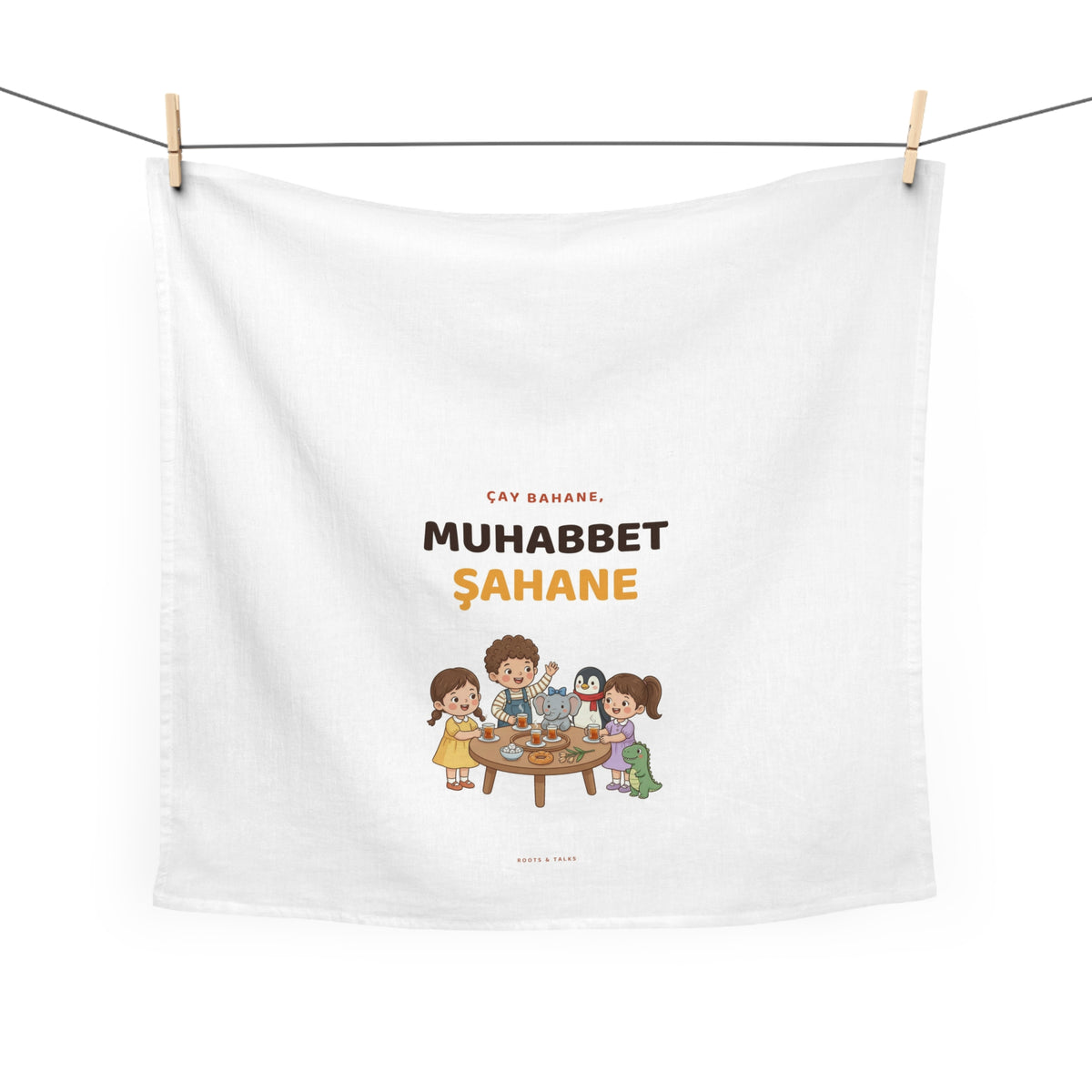 Çay Bahane, Muhabbet Şahane Cotton Tea Towel, Roots & Talks - product photo 2