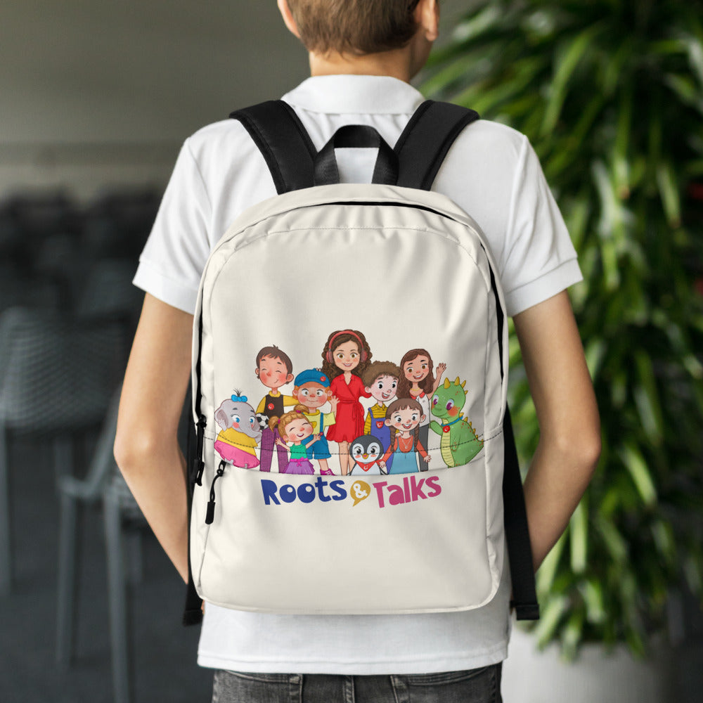 All the Characters Together Backpack, Large Print, Roots & Talks - lifestyle photo 1