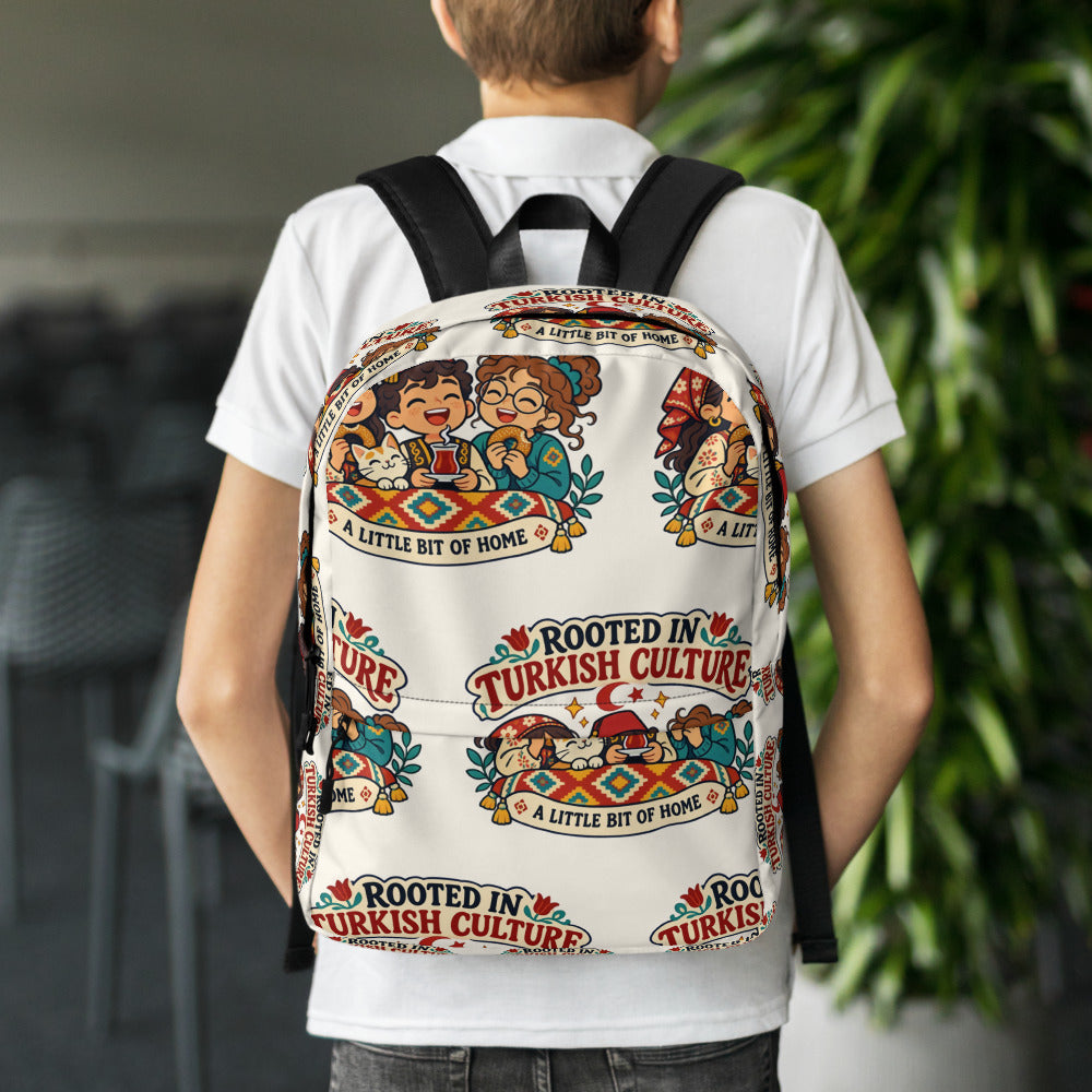Rooted in Turkish Culture All-Over Print Backpack, Roots & Talks - lifestyle photo 1