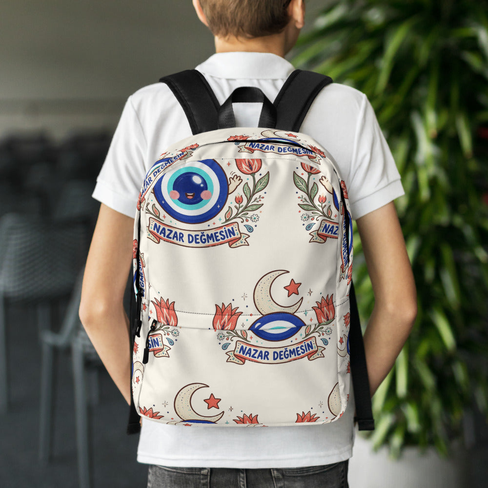 Nazar Değmesin All-Over Print Backpack, Roots & Talks - lifestyle photo 1