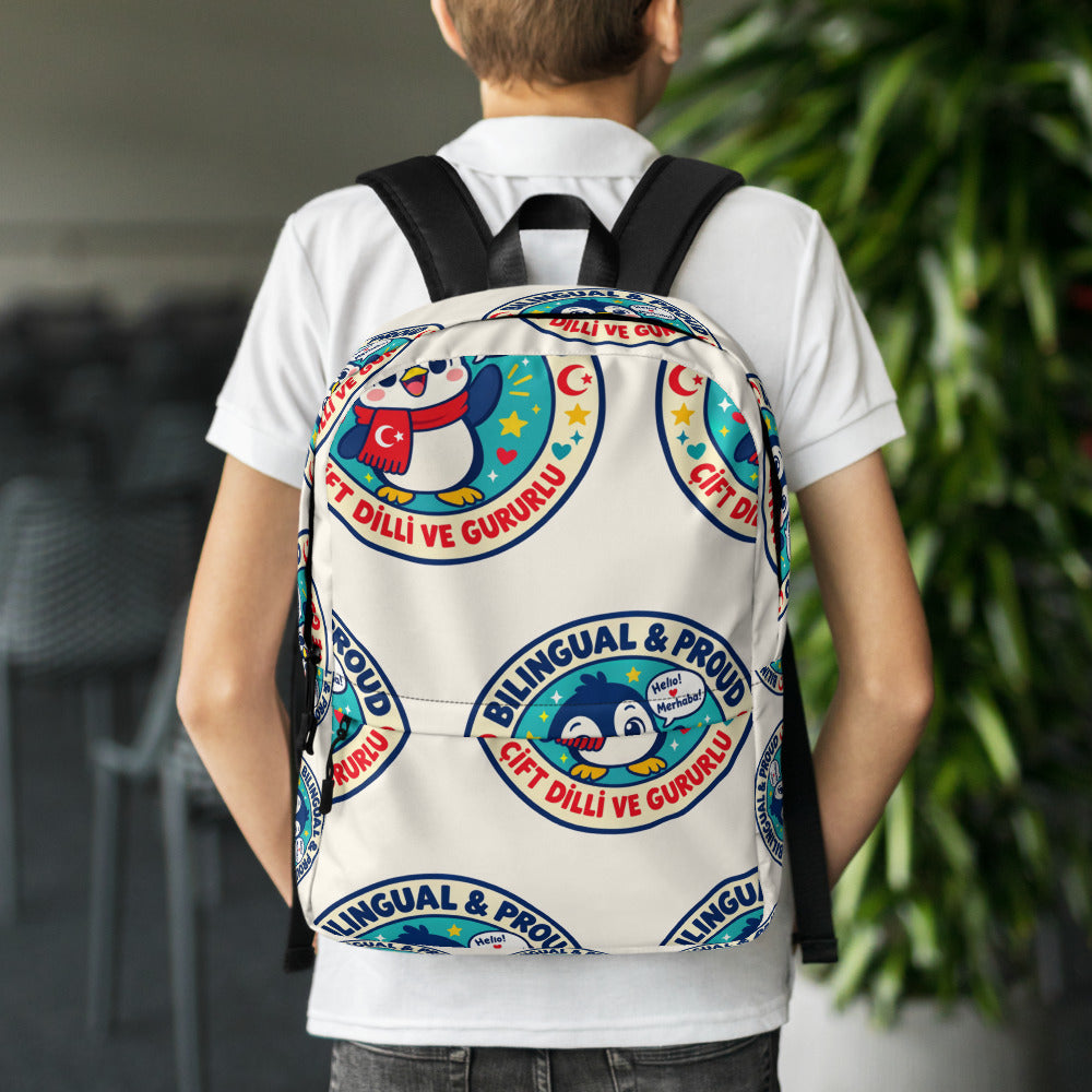 Bilingual & Proud All-Over Print Backpack, Roots & Talks - lifestyle photo 1