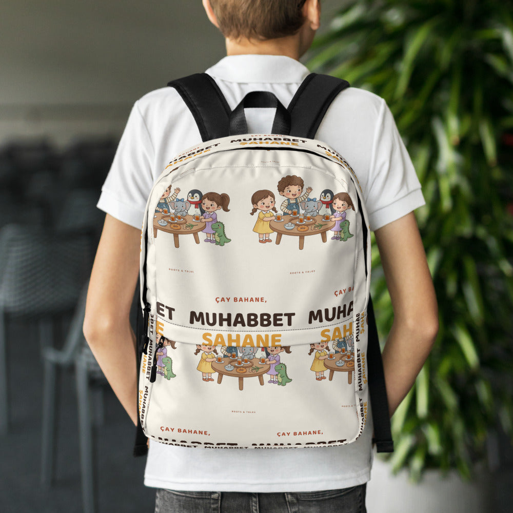 Çay Bahane, Muhabbet Şahane All-Over Print Backpack, Roots & Talks - lifestyle photo 1