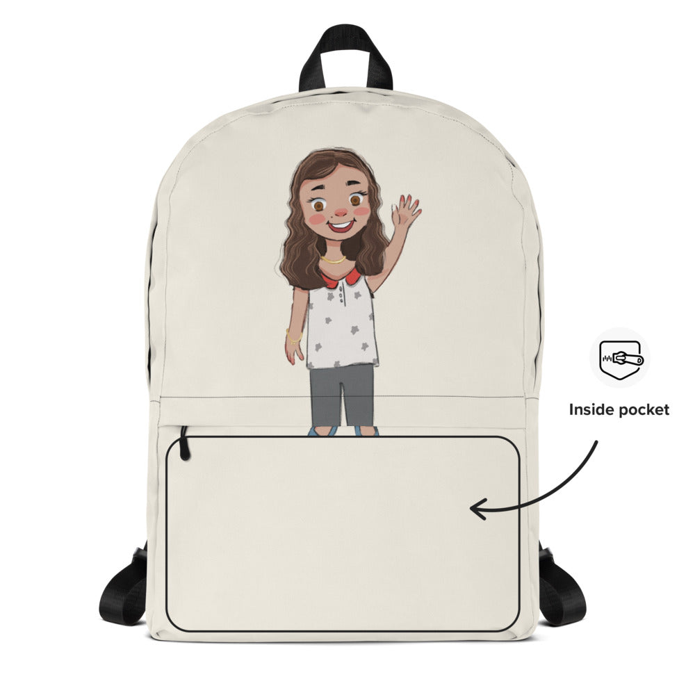 Defne Character Backpack, Large Print, Roots & Talks - product photo