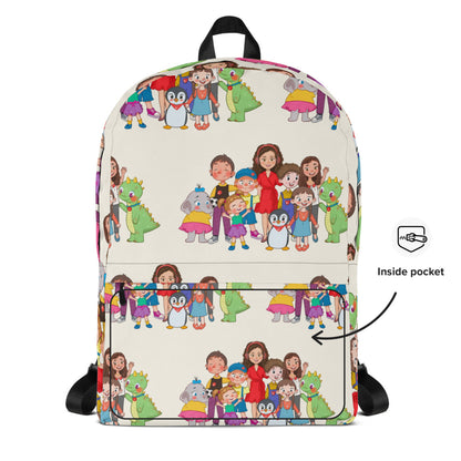 All the Characters Together All-Over Print Backpack, Roots & Talks - product photo